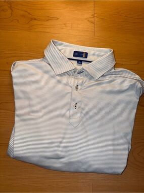 Stitch Men's Light Blue Striped Polo